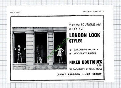 C7914) Niken Boutiques Hull Advert - 1967 Cutting