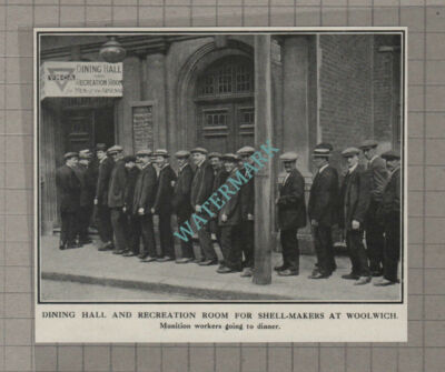 C3869) Munition Workers Dining Hall Woolwich YMCA WW1 World War One -1916 Clip
