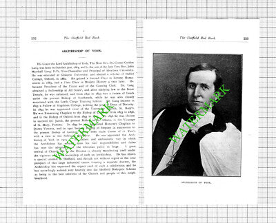 Dr Cosmo Gordon Lang Archbishop Of York - 1912 2-Part Cutting