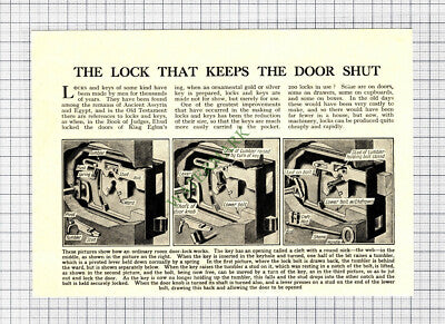 C4061) How A Door Lock Works - c.1930s Cutting