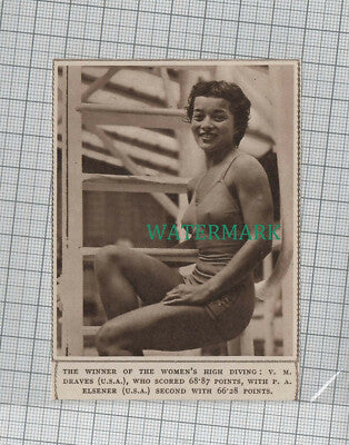C1123) V M Draves USA Women's High Diving Winner - 1948 Clip