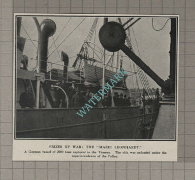 C3858) The German Ship MARIE LEONHARDT Captured Thames - WW1 - 1916 Clip