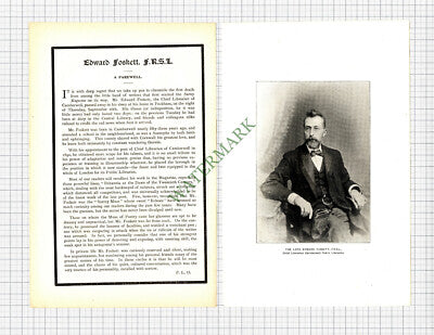 EDWARD FOSKETT Camberwell Library Chief Librarian - 1901 Article
