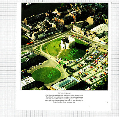 Clifford's Tower York Yorkshire - 1980s Cutting / Print