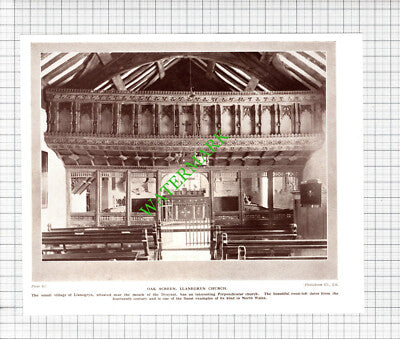 Llanegryn Church Wales - 1920s Cutting / Print