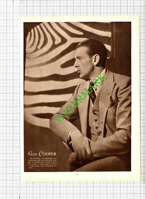 Ruth Chatterton Actress/ Gary Cooper Actor - 1930s Book Print