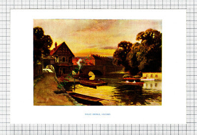 Folly Bridge Oxford - 1910 Print