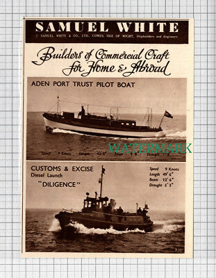 C2722) Samuel White Cowes Isle of Wight Shipbuilders DILIGENCE - 1948 Clip