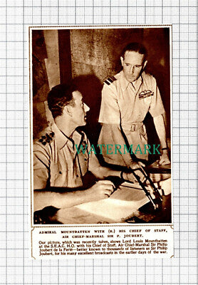 C5563) Admiral Mountbatten Sir Philip Joubert - 1945 Cutting