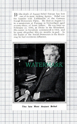 C5981) Herr August Bebel Liebknecht Germany - 1913 Cutting
