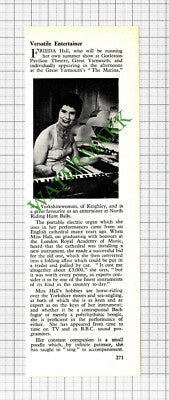 Frieda Hall Keighley Organist - 1962 Cutting