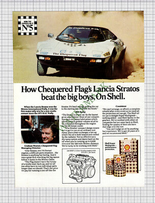 9007) Chequered Flag Lancia Stratos Graham Warner ADVERT - c.1977 Cutting