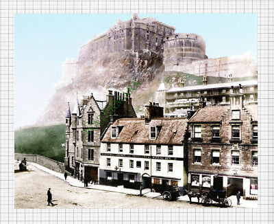 X1164) EDINBURGH CASTLE Black Bull Lodgings Beehive - Cutting / Print
