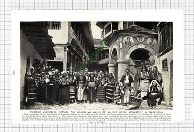 Macedonia Greek Monastery - c.1930s Cutting / Print