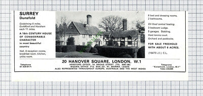 Dunsfold Surrey House Sale Advert - 1969 Cutting