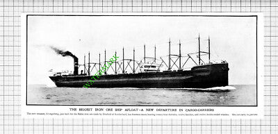 Steamer Iron Ore Ship GRANGERBERG Doxford Sunderland - 1903 Cutting