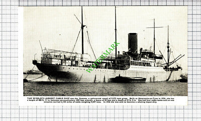 Cable Ship DOMINIA - 1930s Cutting