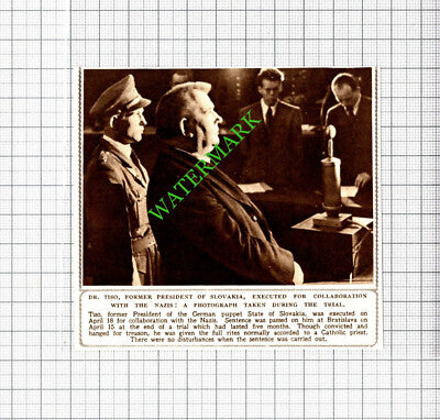 Dr Tiso Slovakia Trial - 1947 Small Cutting