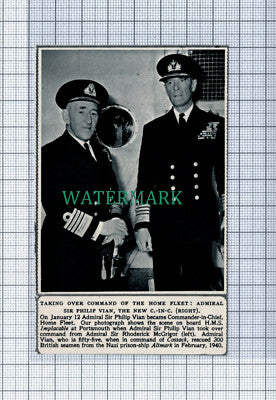 C5000) Admiral Sir Philip Vian HMS Implacable Sir Rhoderick McGrigor -1950 Clip