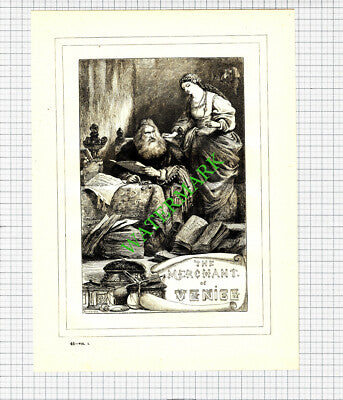 The Merchant Of Venice William Shakespeare - c.1880 Print / Cutting