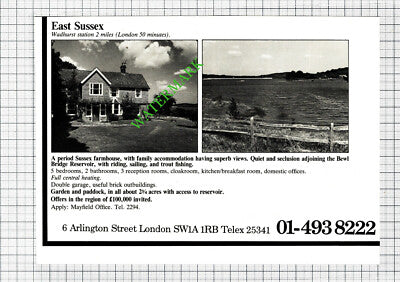 Wadhurst Sussex Farmhouse Bewl Bridge Reservoir Sale Advert - 1980 Cutting
