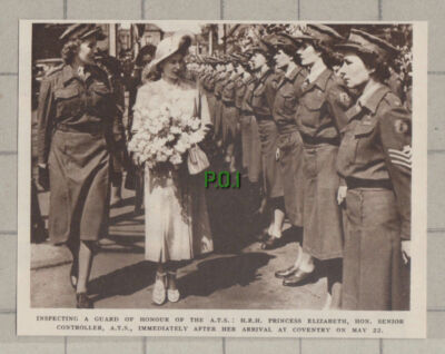 C1324) Guard of Honour ATS Coventry Princess Elizabeth -1948 Cutting