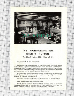 C1619) The Highwayman Inn Sheriff Hutton Trevor Teale - c.1975 Clip