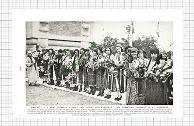 Rumanian Coronation Royal Procession Bucharest Romania - c.1930s Cutting / Print