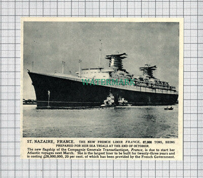 C4052) French Liner FRANCE St Nazaire France - 1961 Clip