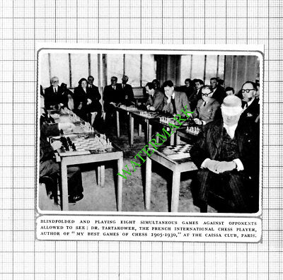 Dr Tartakower French Chess Player Caissa Club Paris - 1953 Cutting