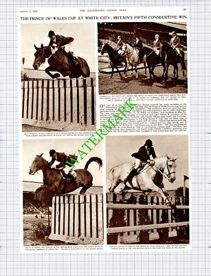 W H White Pat Smythe Prince of Wales Cup Horse Show Robeson - 1953 Cutting