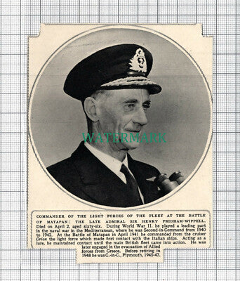 C3780) Admiral Sir Henry Pridham Wippell Battle of Matapan Obituary -1952 Clip