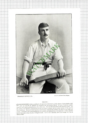 C A Smith / W R Troup Cricket Cricketer - c.1895 Print / Illustration