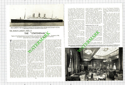 The STATENDAM Ship - 1930s Article