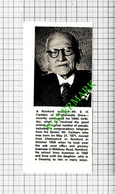 Mr E H Canham Romford Essex - 1971 Cutting
