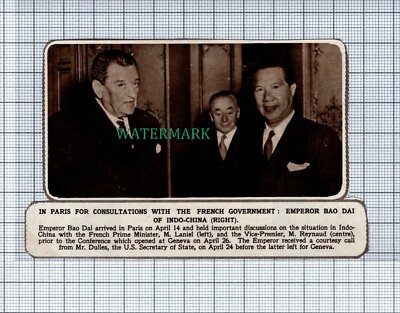 C4301) Emperor Bao Dai Paris French Government 1954 Clip