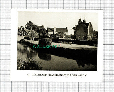 C5685) Eardisland Village River Arrow - c.1940 SMALL Cutting