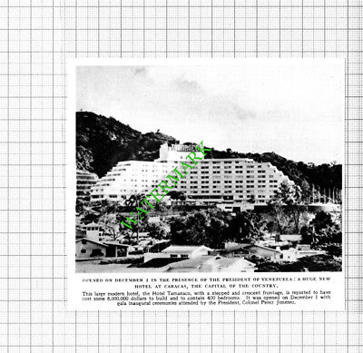 Caracus Hotel Venezuala - 1953 Small Cutting