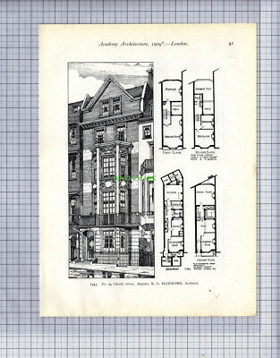 24 CHARLES STREET MAYFAIR LONDON RG Hammond - 1909 Book Print