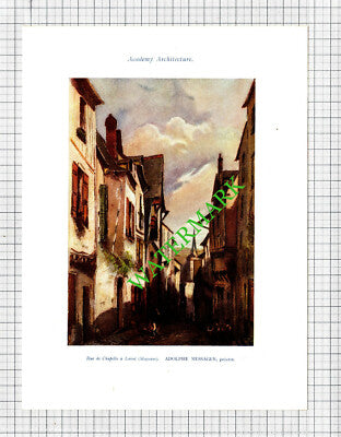 Rue de Chapelle a Laval Mayenne Adolphe Messager - 1910 Print