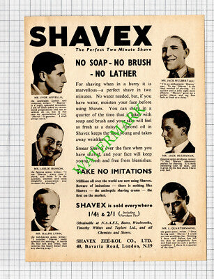 Shavex Ltd Ivor Novello Ralph Lynn Jack Hulbert Advert - 1948 Cutting