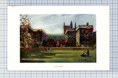 C4096) OXFORD New College - SMALL Double Sided c.1900 Book Print