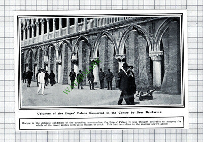 Doges Palace Venice - 1915 Cutting