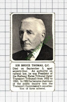 C8142) Sir Bruce Thomas Obituary -1952 SMALL Cutting