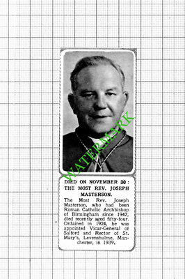 The Most Joseph Masterson Levenshulme Obituary - 1953 Small Cutting
