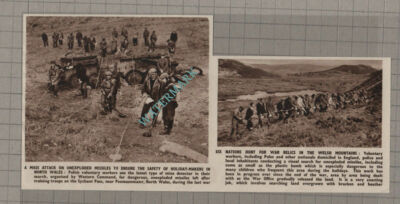 C3430) Welsh Mountains Wales Mine Detector Search Sychant Pass War - 1950 Clip