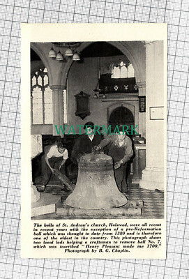 C1005) St Andrew's Church Halstead Essex Bell No 7 - 1966 Cutting
