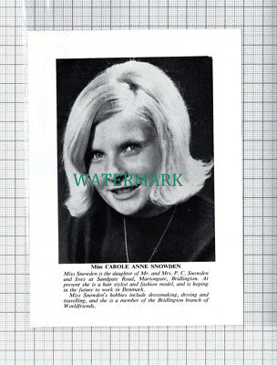 C3494) Miss Carole Anne Snowden Martongate Bridlington Worldfriends - 1966 Clip
