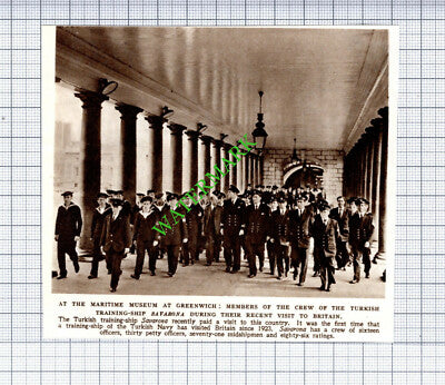 Turkish Navy Training Ship SAVARONA Greenwich - 1953 Small Cutting