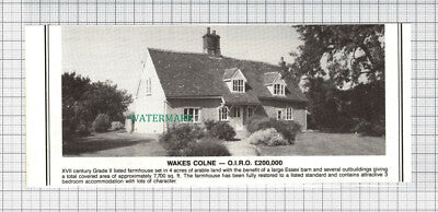 C3689) Wakes Colne Farmhouse Sale Advert - 1987 Clip
